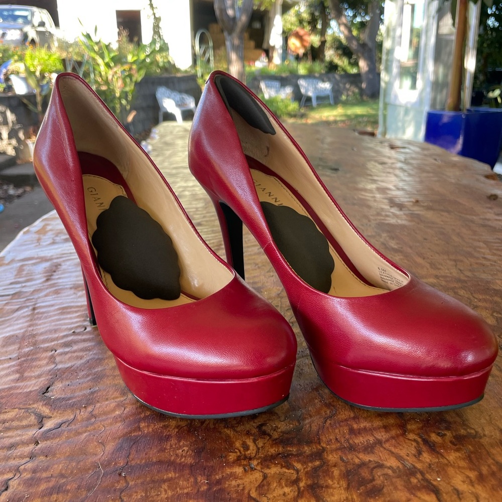 Gianni Bini Bold Red Platform Heels